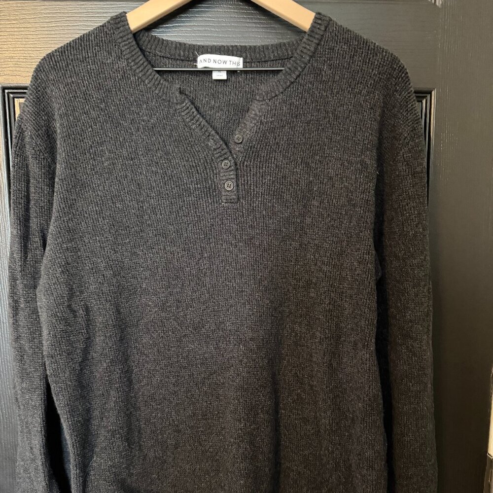 Mens And Now This Brand Lightweight Dark Gray Black Sweater Extra Large
